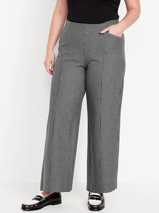 High-Waisted Pull-On Pixie Wide-Leg Pants