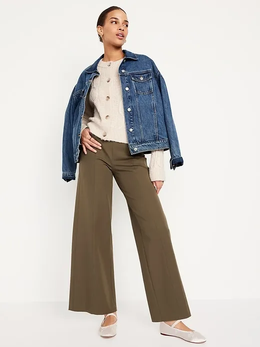 High-Waisted Pull-On Pixie Wide-Leg Pants