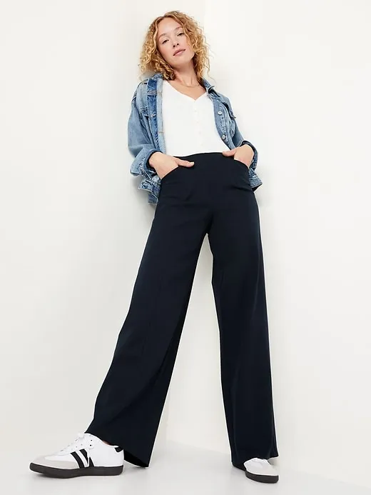 High-Waisted Pull-On Pixie Wide-Leg Pants