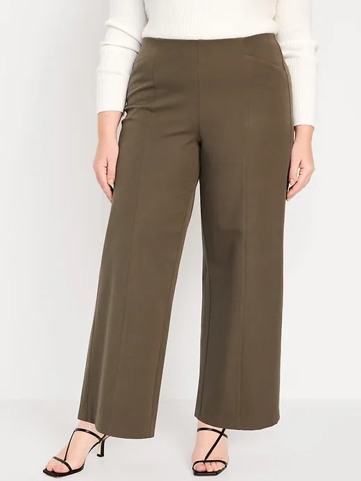 High-Waisted Pull-On Pixie Wide-Leg Pants