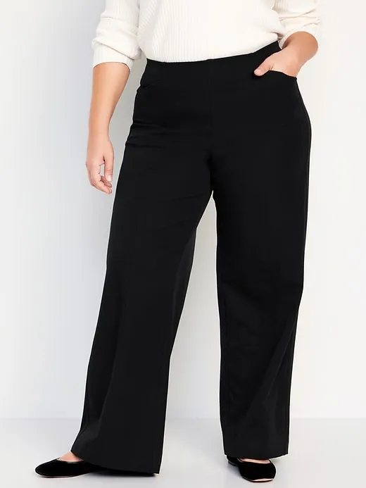 High-Waisted Pull-On Pixie Wide-Leg Pants