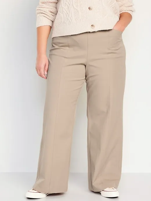High-Waisted Pull-On Pixie Wide-Leg Pants