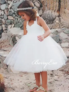 Ivory Tulle Flower Girl Dresses, Cute Flower Girl Dresses, Simple Flower Girl Dresses