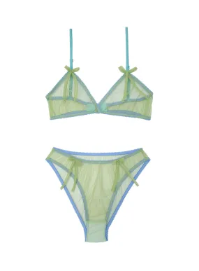 Kiwi - Green tulle underwear set