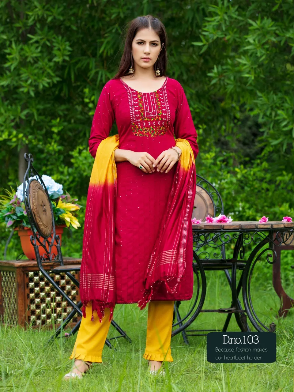 KURTI WITH PENT WITH DUPATTA