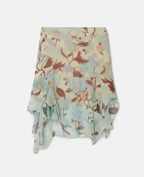 Lady Garden Print Silk Chiffon Skirt