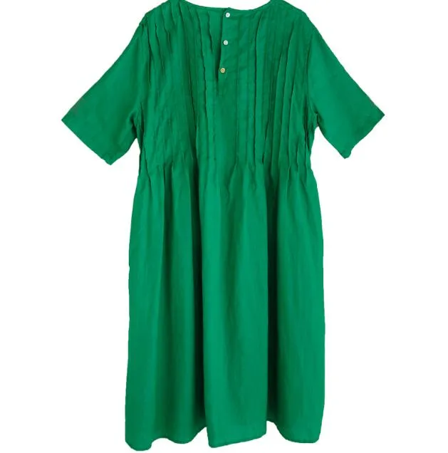 Linen Dresses Women Summer Dresses Short Sleeve