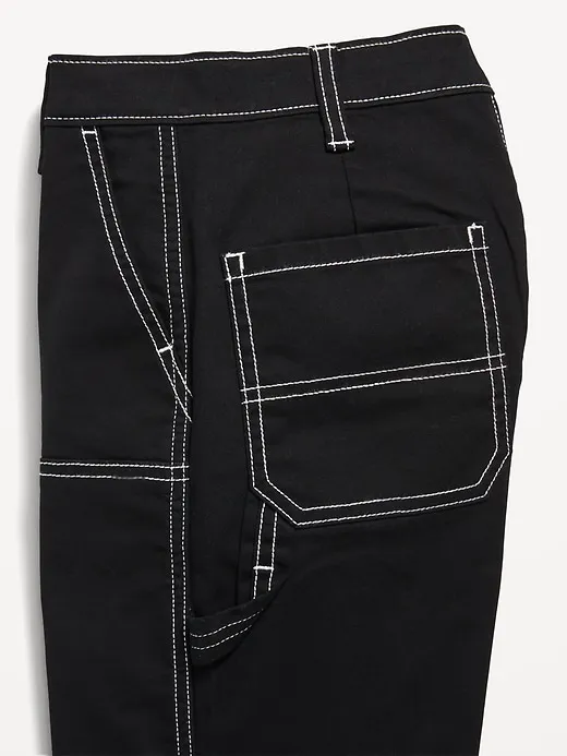 Loose High-Waisted Carpenter Pants for Girls