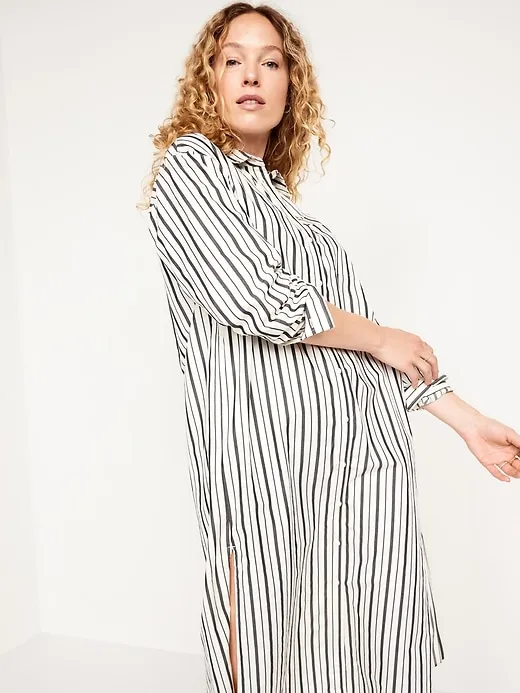 Loose Midi Shirt Dress