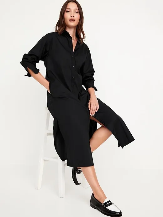 Loose Midi Shirt Dress