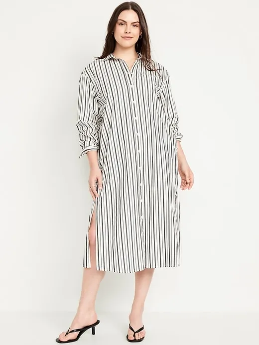 Loose Midi Shirt Dress