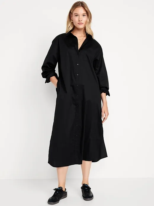 Loose Midi Shirt Dress