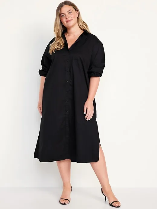 Loose Midi Shirt Dress