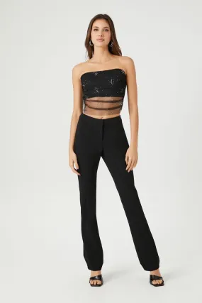 Low-Rise Straight-Leg Pants