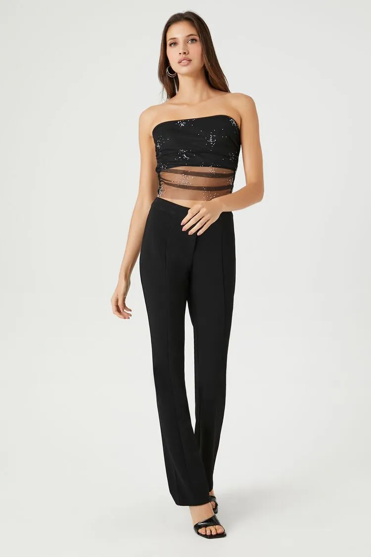 Low-Rise Straight-Leg Pants
