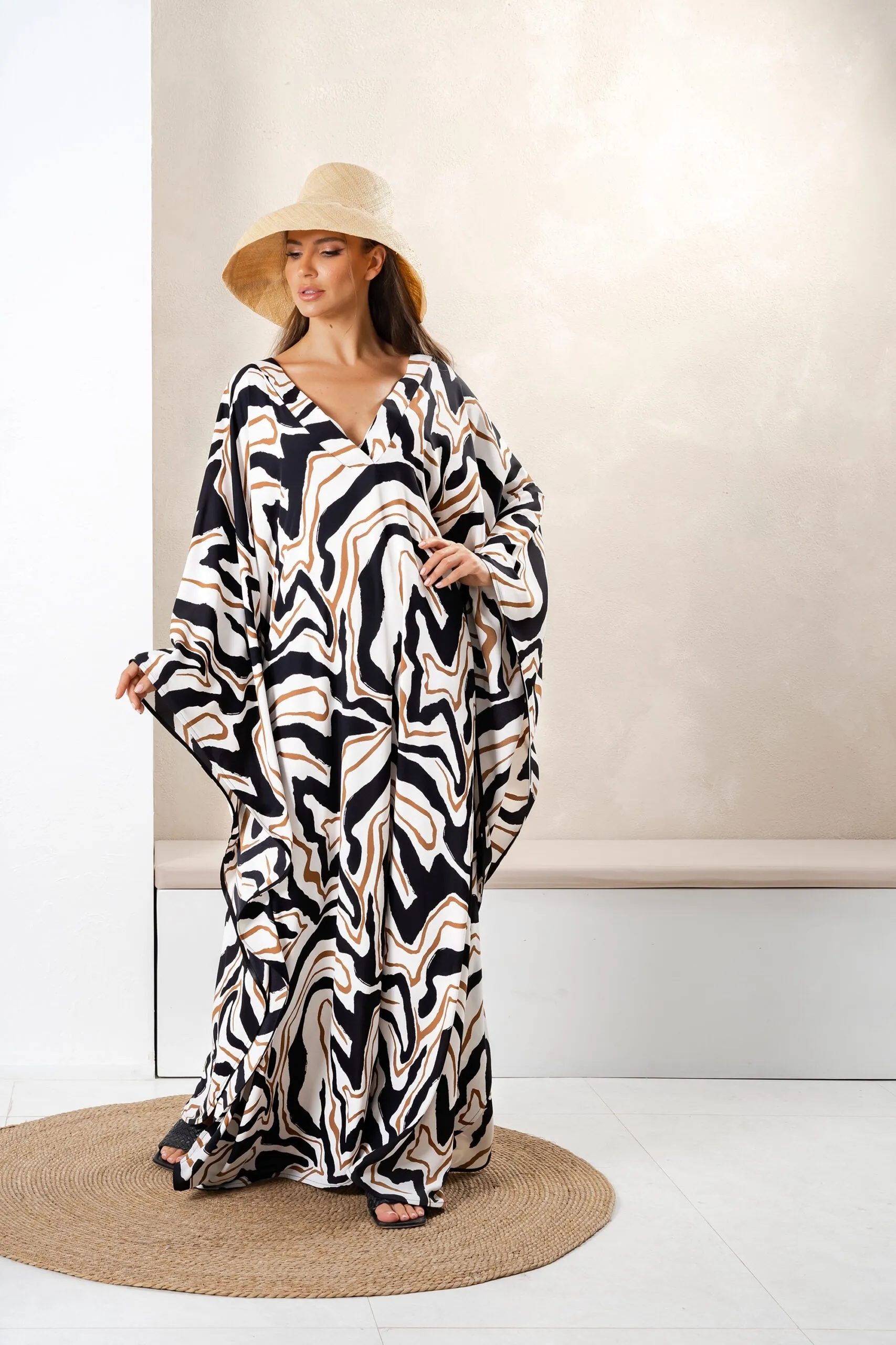 Luxury Premium Persian Silk Digital Printed Women's Long kaftan