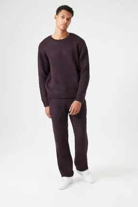 Marled Drawstring Straight Pants