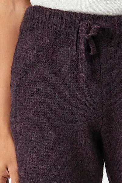 Marled Drawstring Straight Pants