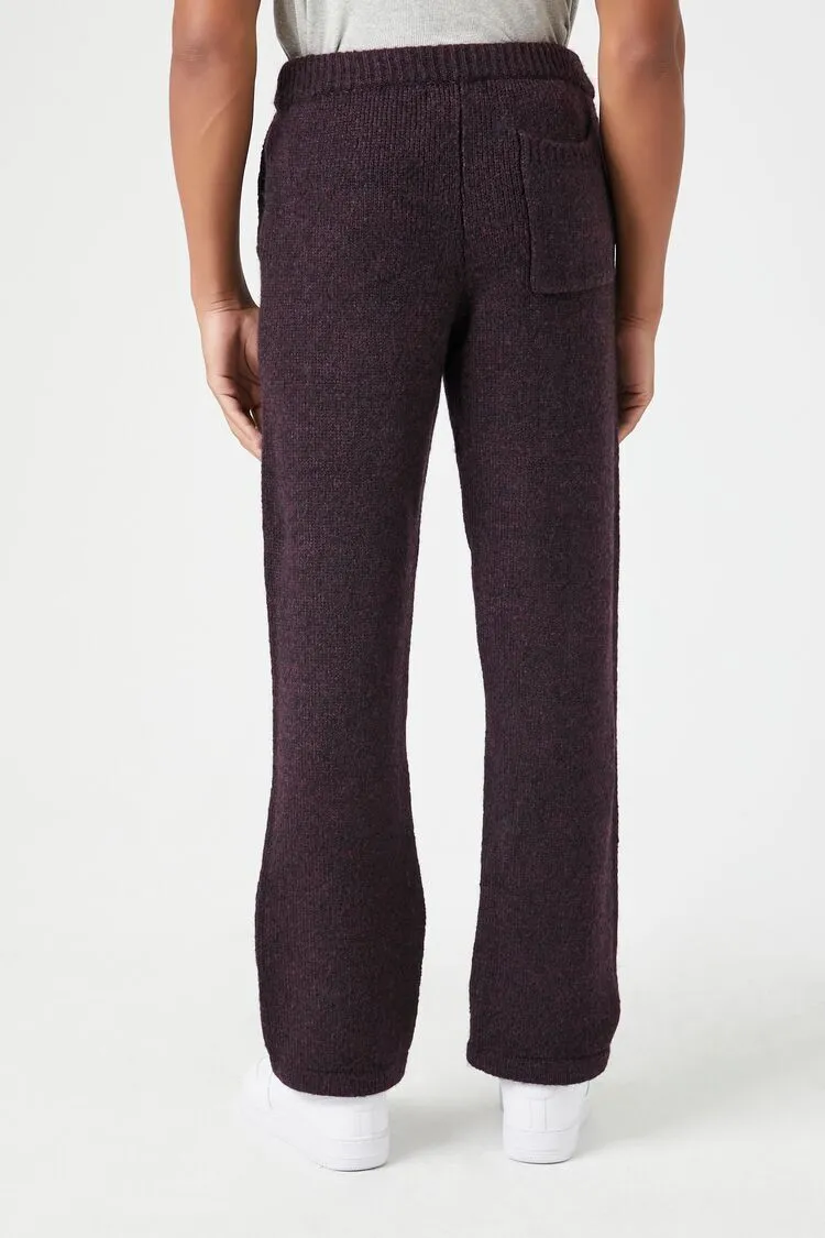 Marled Drawstring Straight Pants