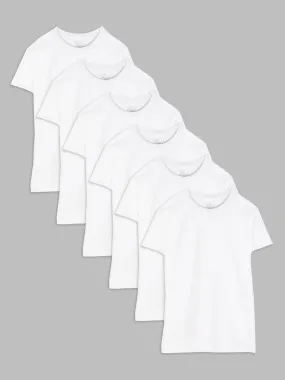 Men's Short Sleeve Crew T-Shirts, White 6 Pack