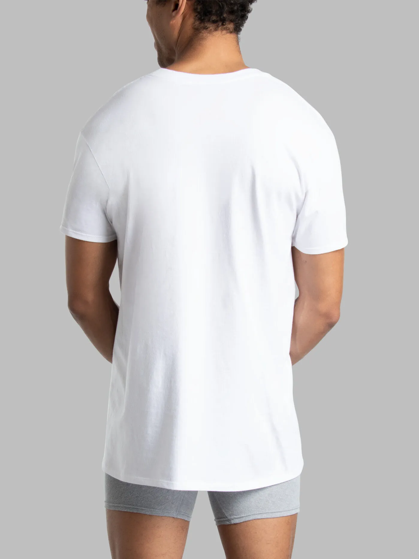 Men's Short Sleeve V-neck T-Shirts, White 6 Pack