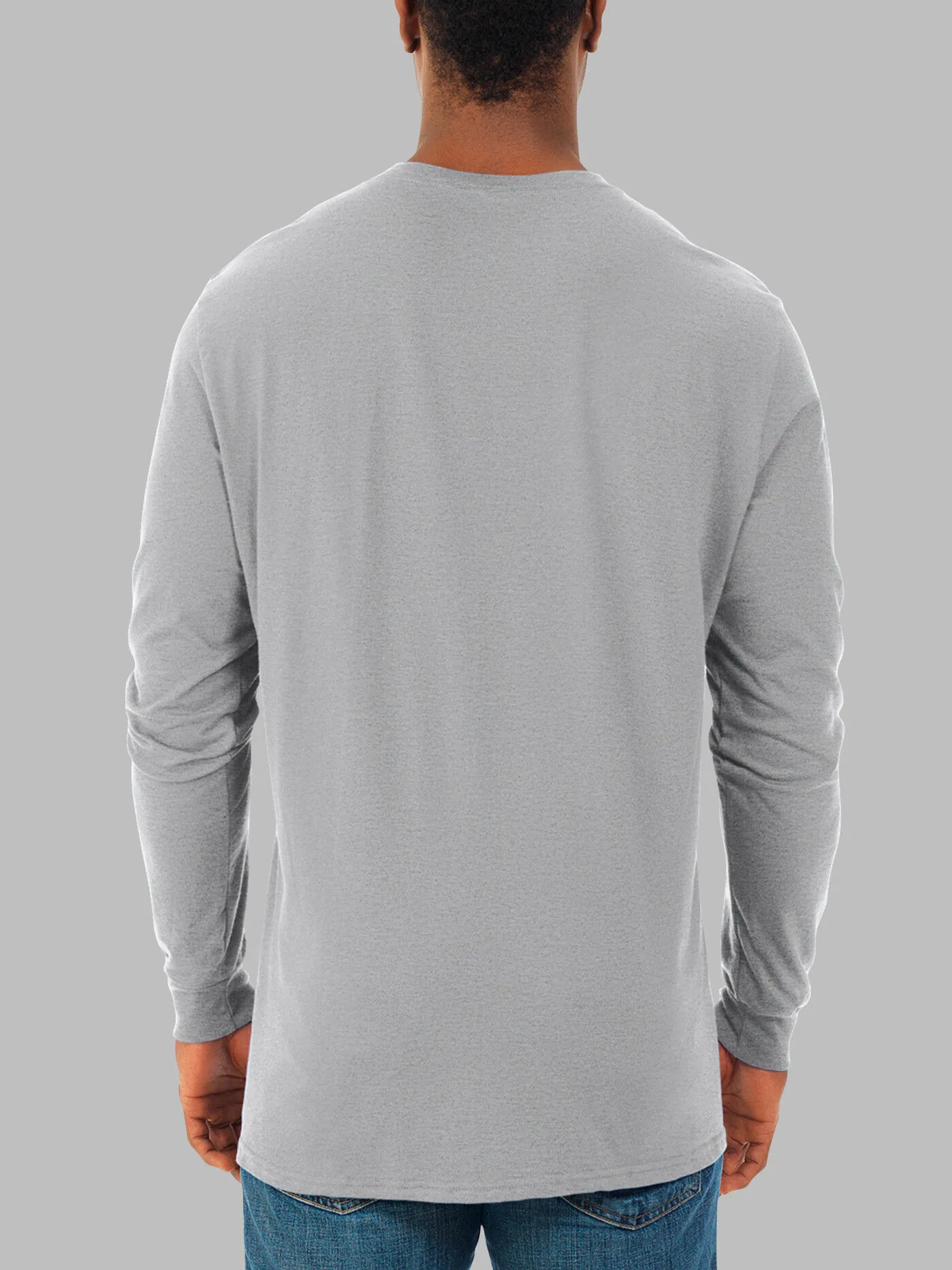 Men's Soft Long Sleeve Crew T-Shirt, 2XL, Athletic Heather, 2 Pack