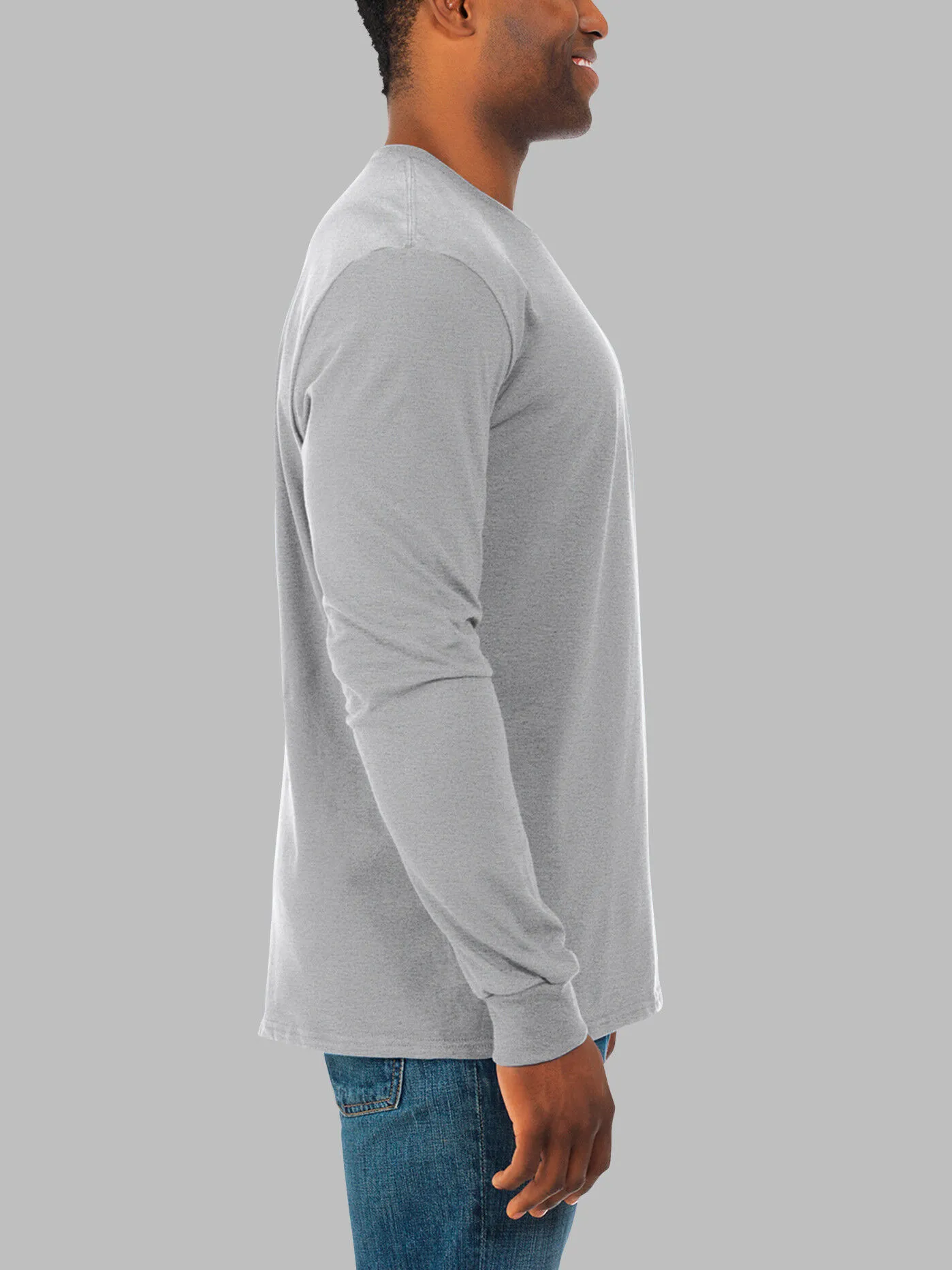 Men's Soft Long Sleeve Crew T-Shirt, 2XL, Athletic Heather, 2 Pack