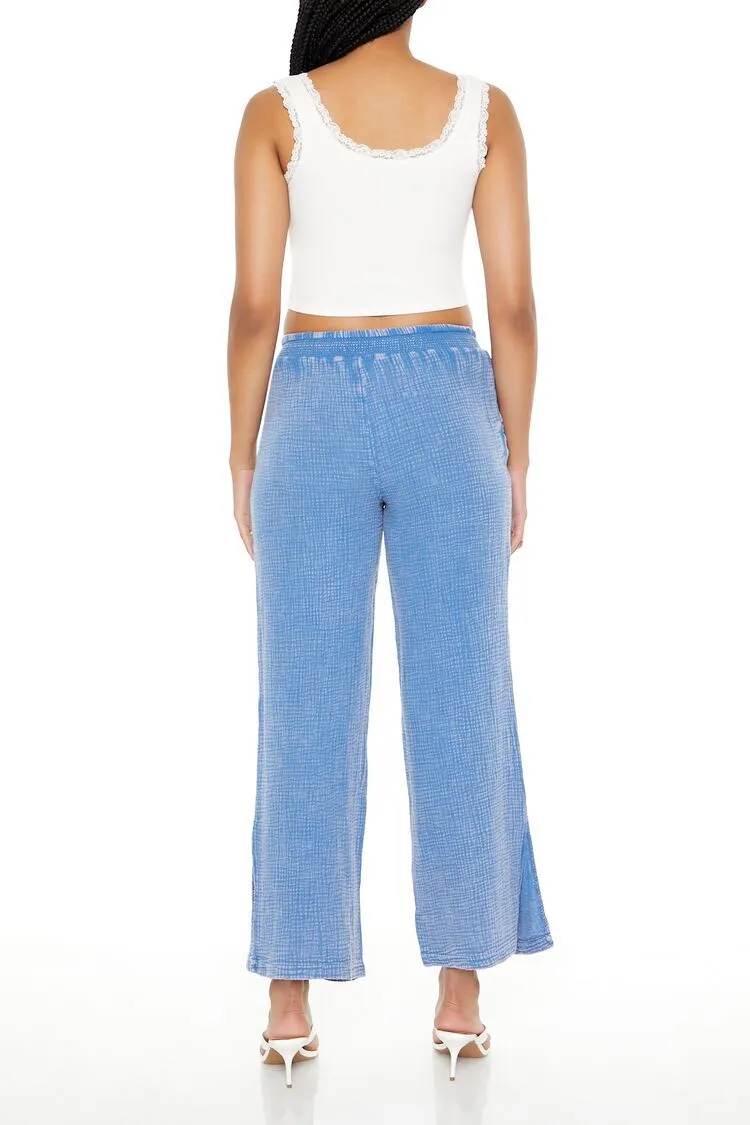 Mineral Wash Wide-Leg Pants