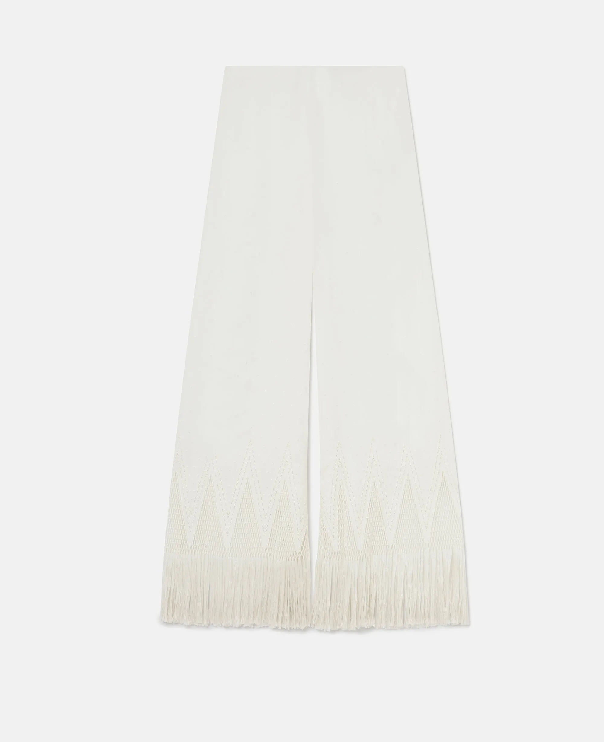 Open-Knit Fringe Wide-Leg Pants