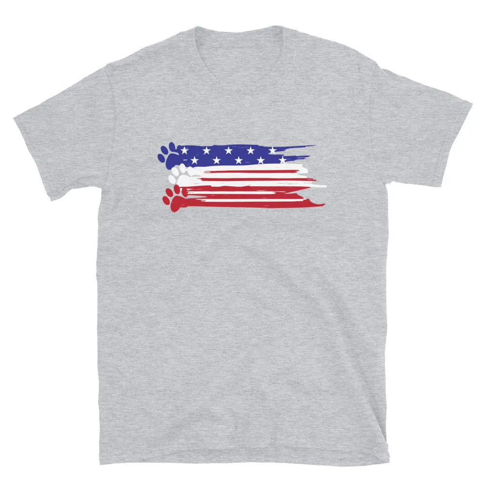 Painted Flag Paw Prints T-Shirt