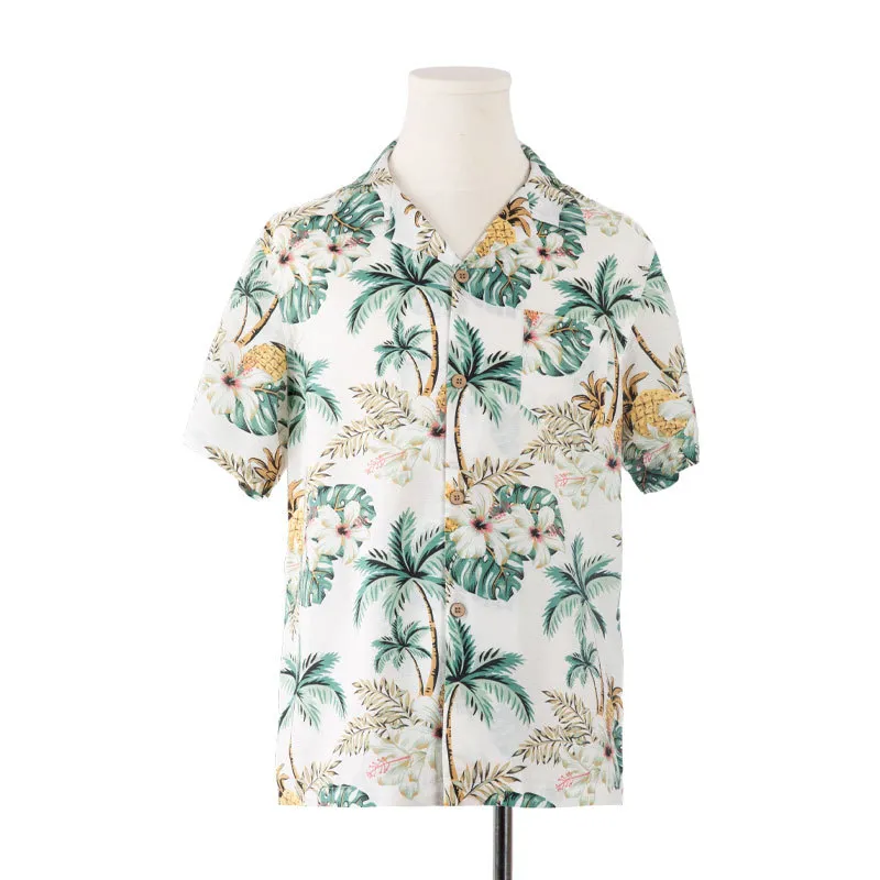 Parent-Child Clothing Clothes for the Whole Family Couple Clothing Hainan Sanya Seaside Beach Skirt Vacation Mother-Daughter Dress Hawaiian Shirt