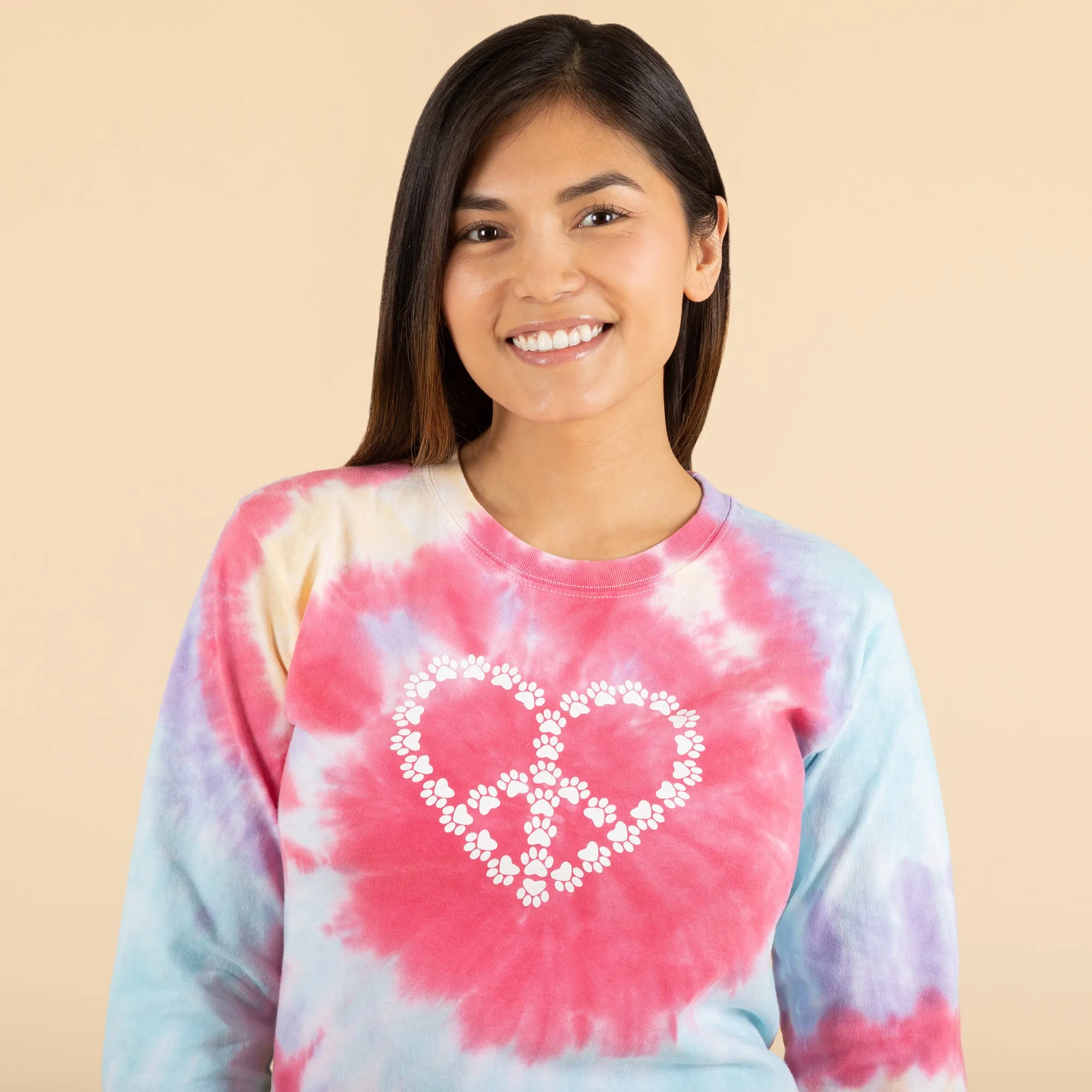 Paw Peace Tie-Dye Long Sleeve Tee