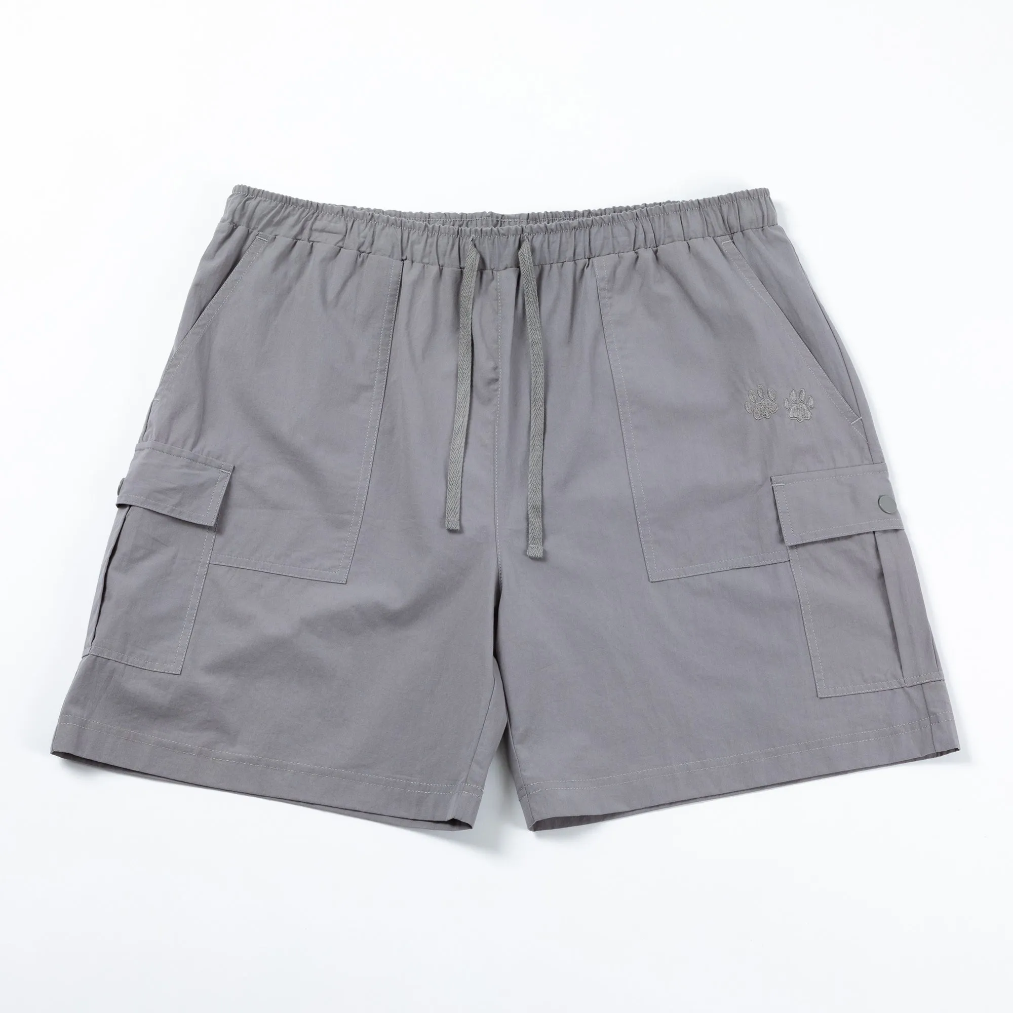 Paw Print Cargo Canvas Shorts