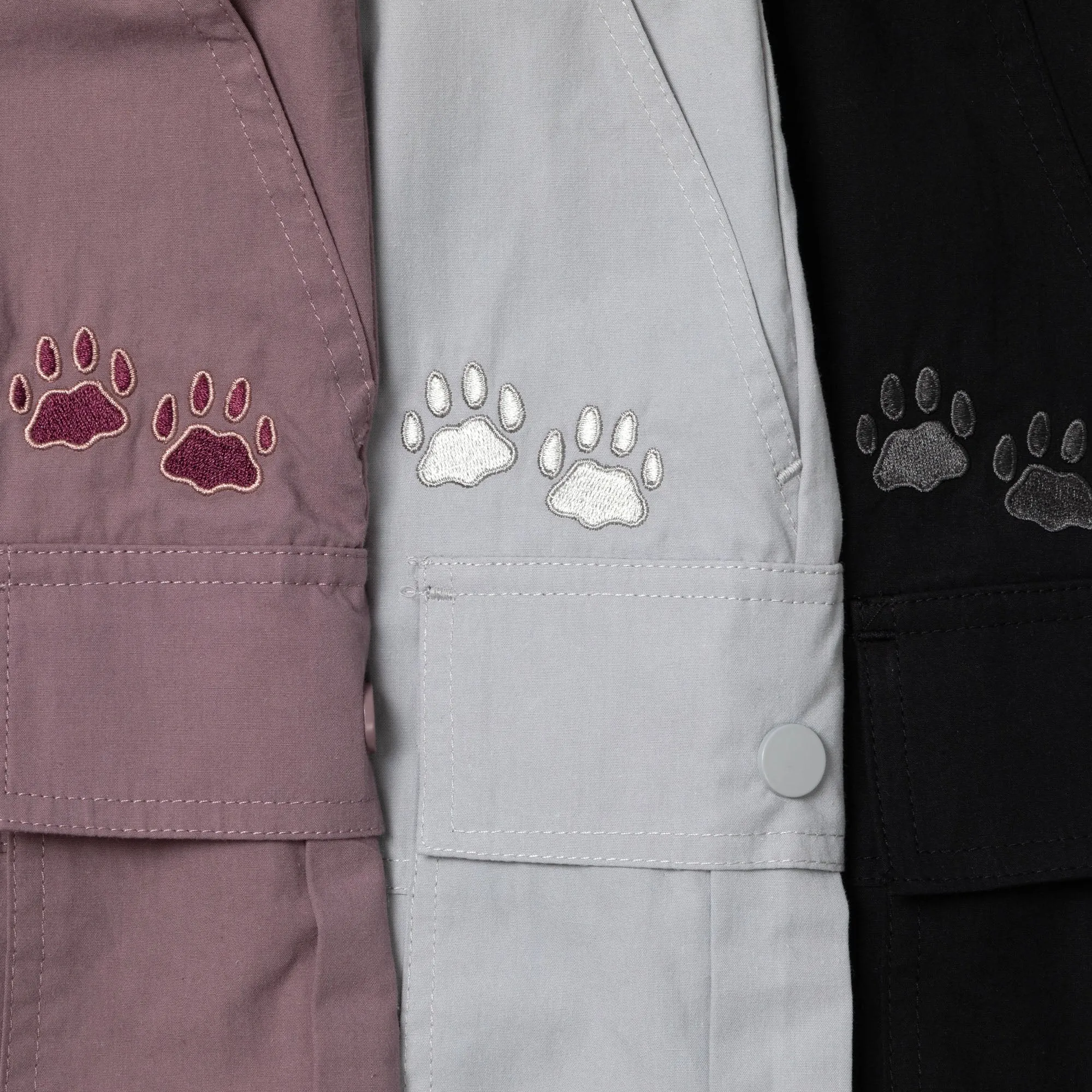 Paw Print Cargo Canvas Shorts