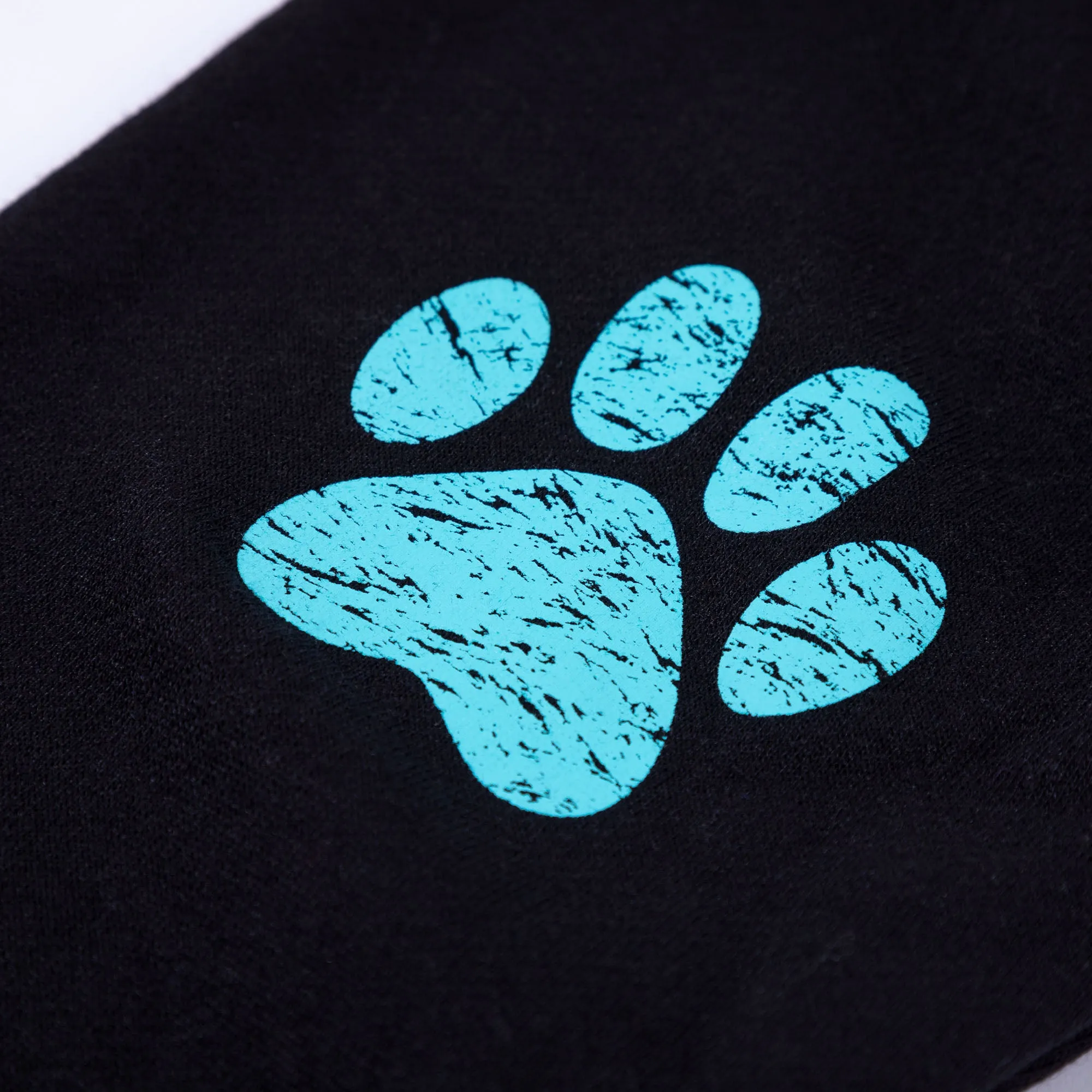 Paw Print Contrast Stitching Zip Up Hoodie