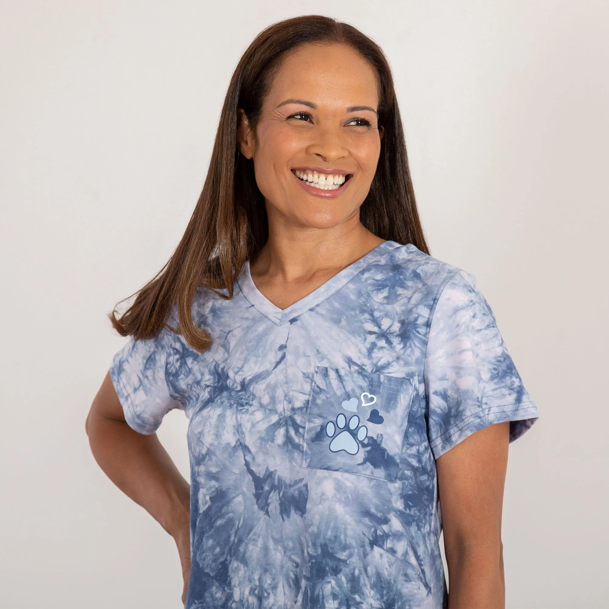 Paw Print Tie-Dye T-Shirt Dress