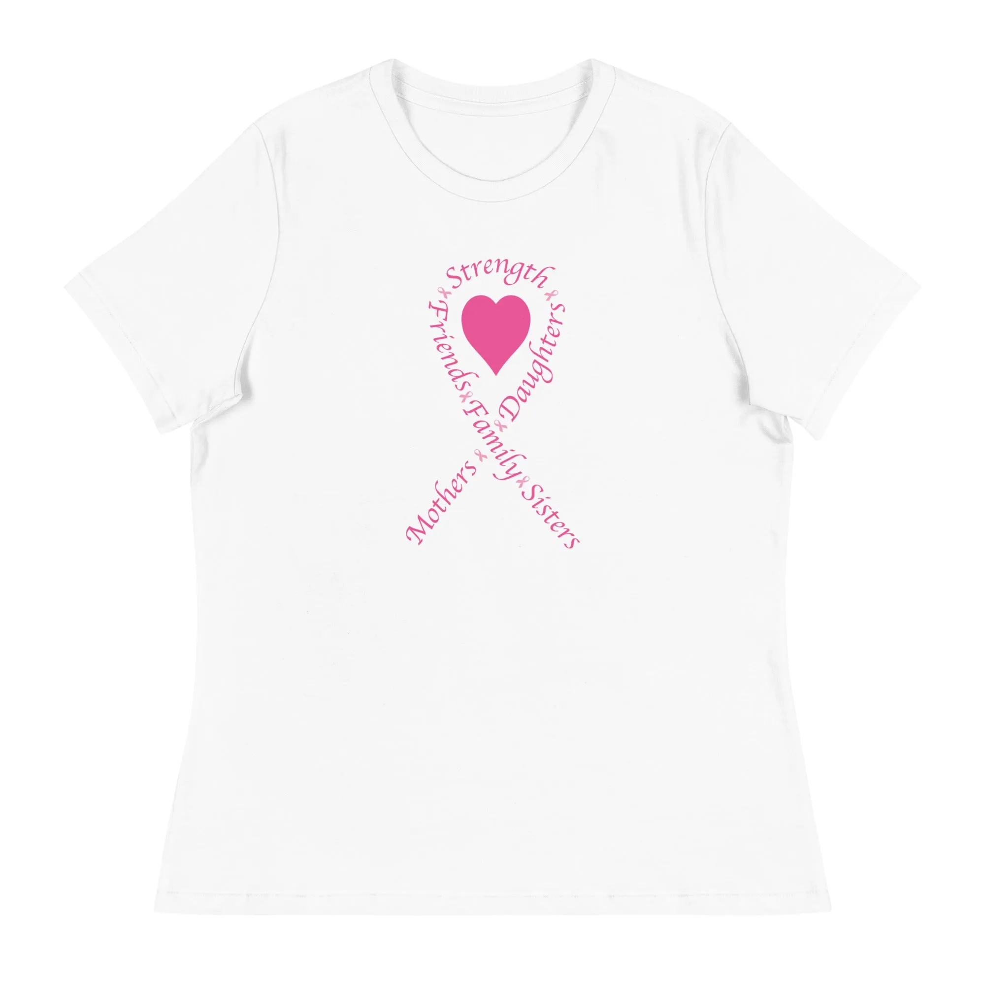 Pink Heart Ribbon Women's Relaxed T-Shirt