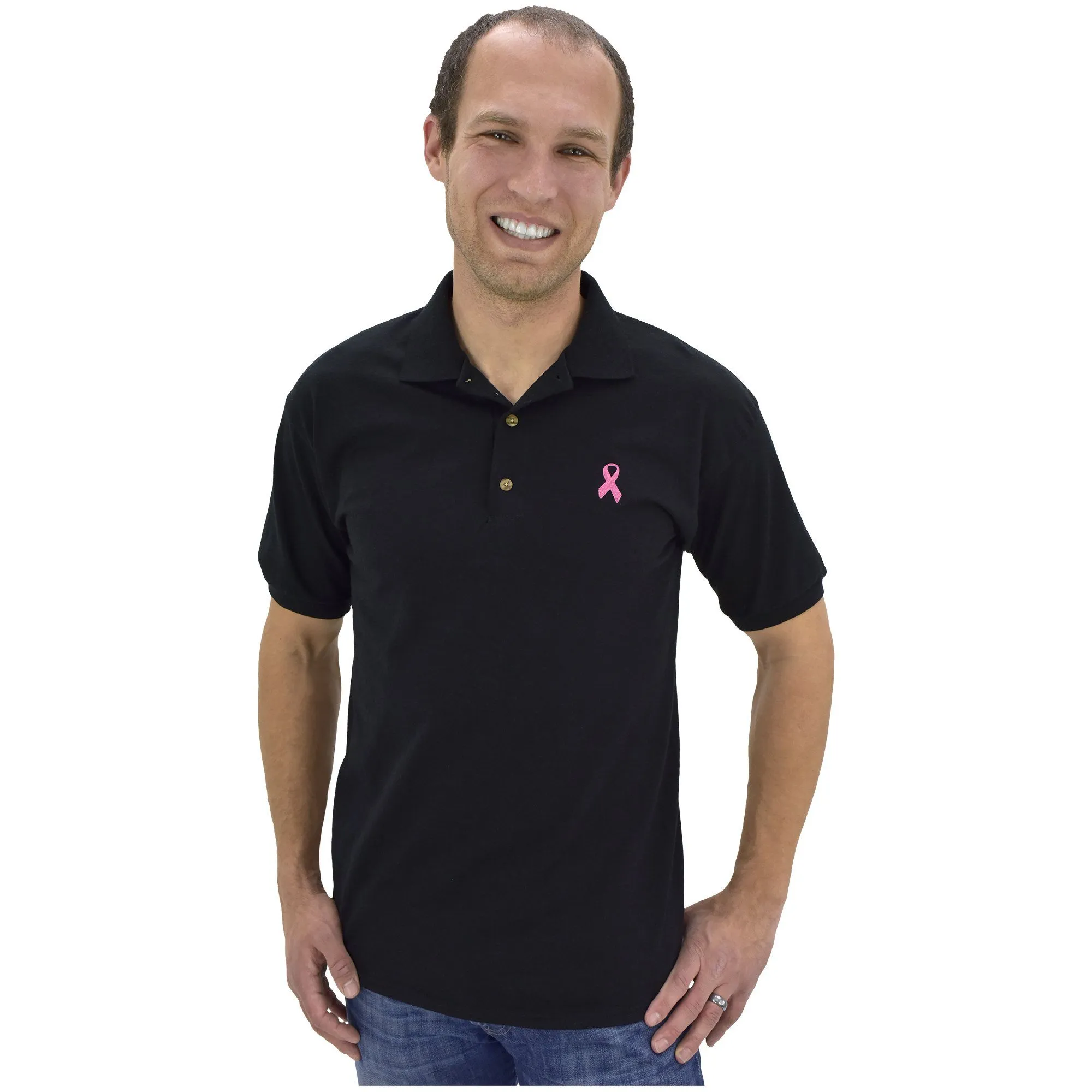 Pink Ribbon Men's Polo Shirt