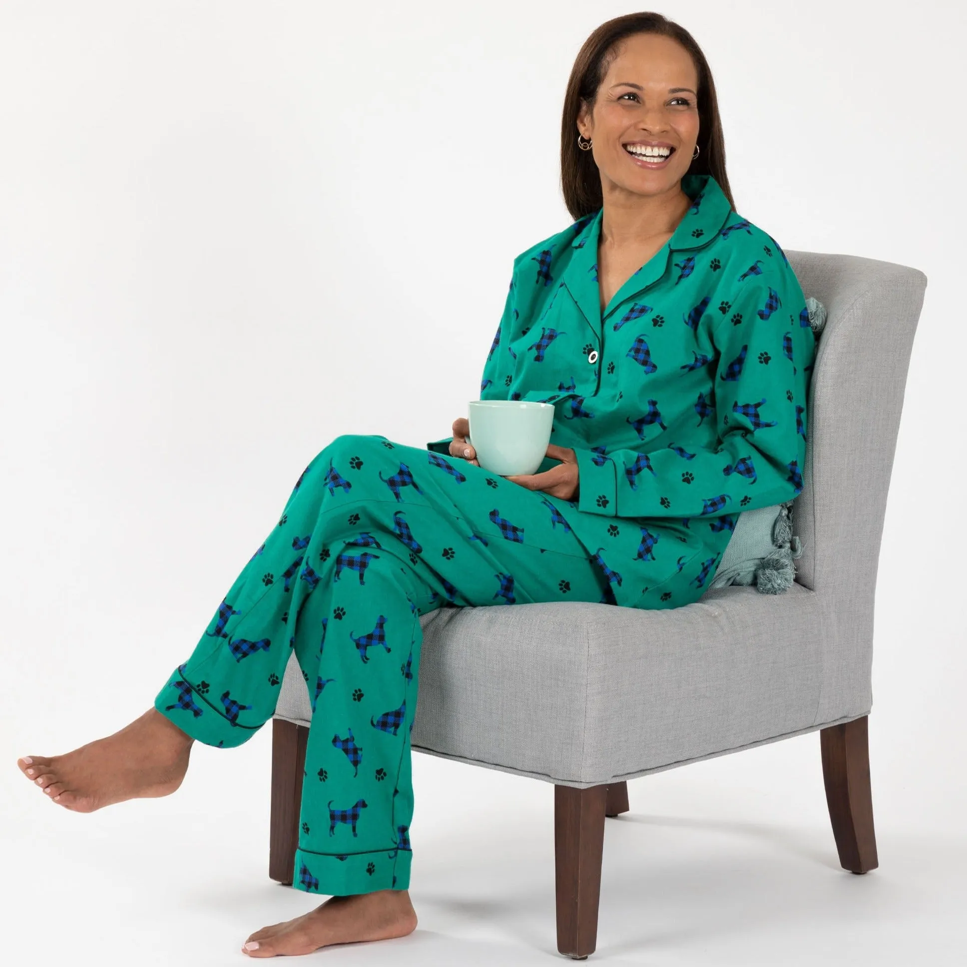 Plaid Pets Flannel Pajama Set