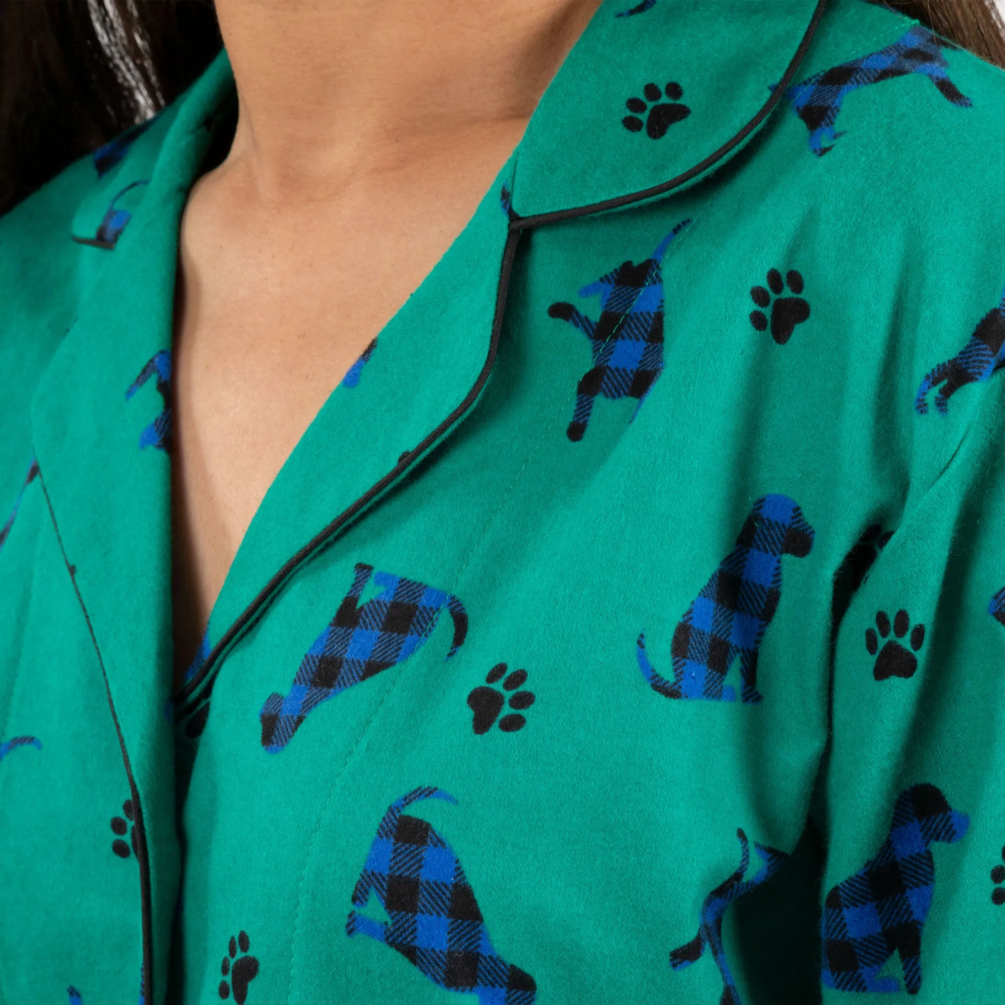 Plaid Pets Flannel Pajama Set