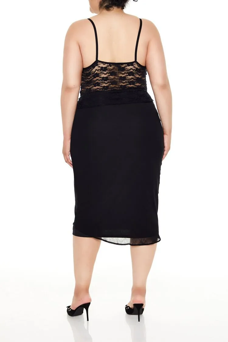 Plus Size Chiffon A-Line Maxi Skirt