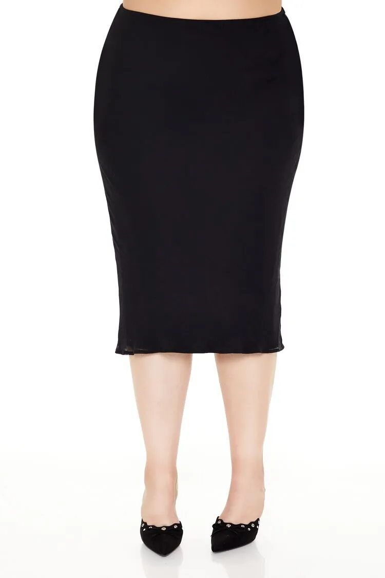 Plus Size Chiffon A-Line Maxi Skirt