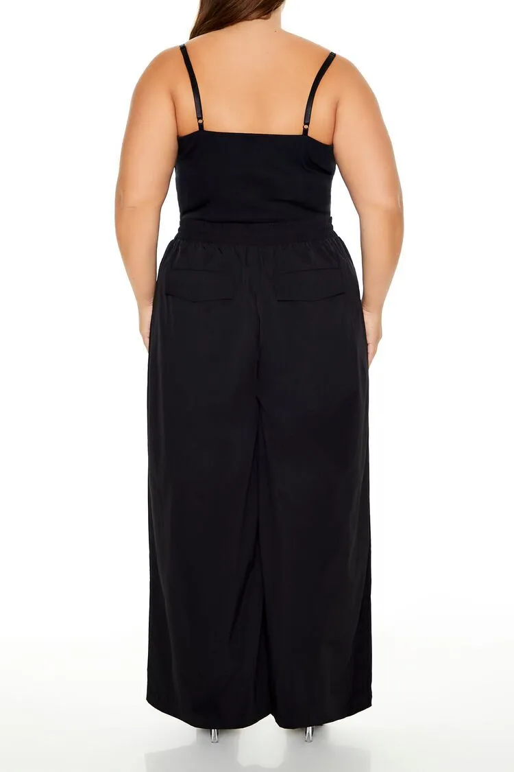 Plus Size Drawstring Wide-Leg Pants