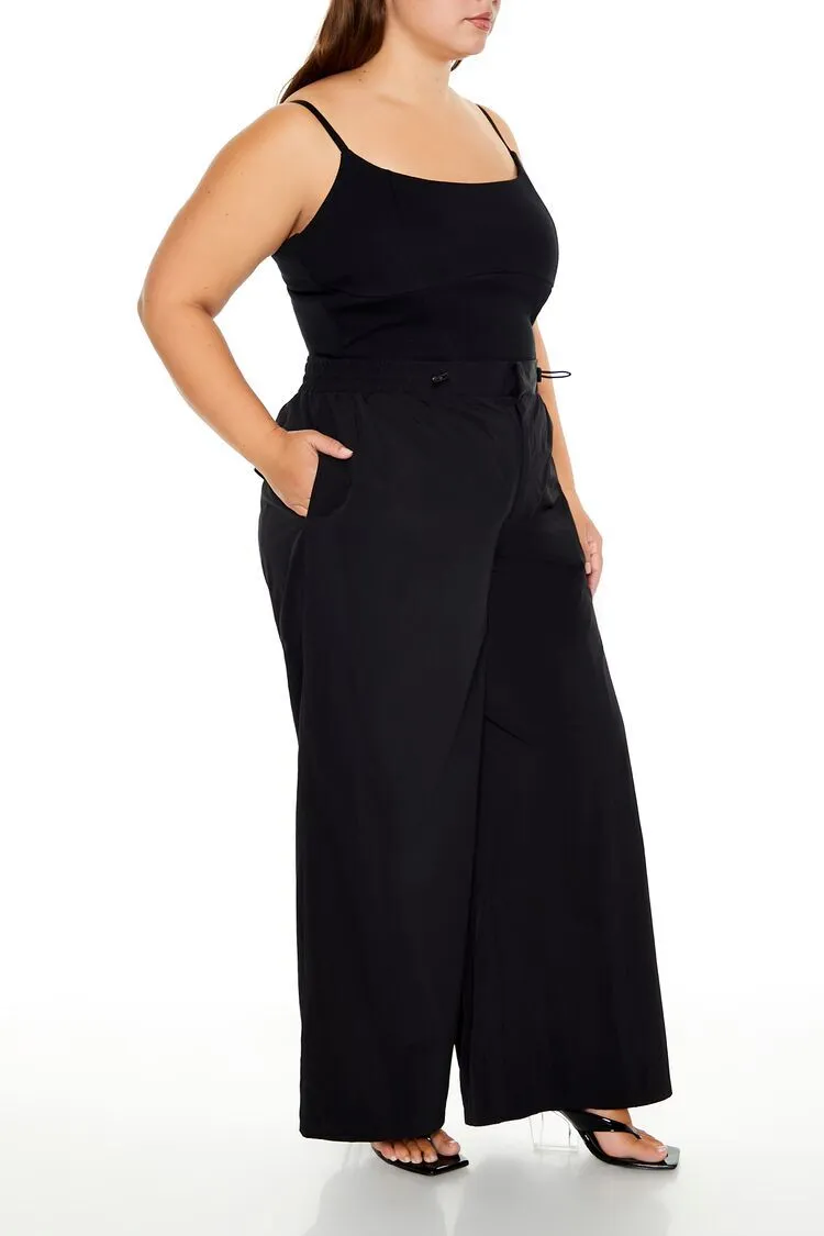 Plus Size Drawstring Wide-Leg Pants