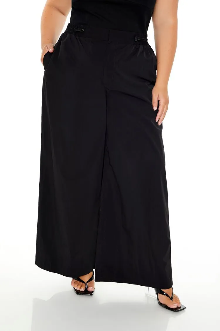 Plus Size Drawstring Wide-Leg Pants