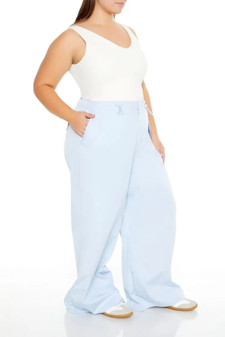Plus Size Drawstring Wide-Leg Pants