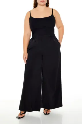 Plus Size Drawstring Wide-Leg Pants