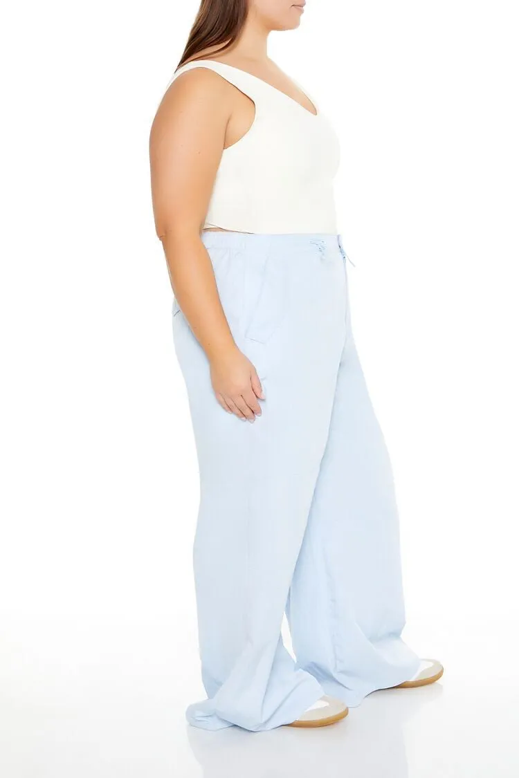 Plus Size Drawstring Wide-Leg Pants