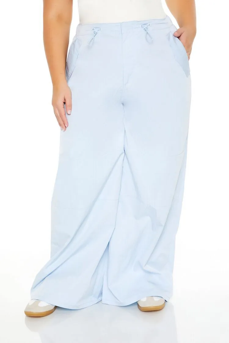Plus Size Drawstring Wide-Leg Pants