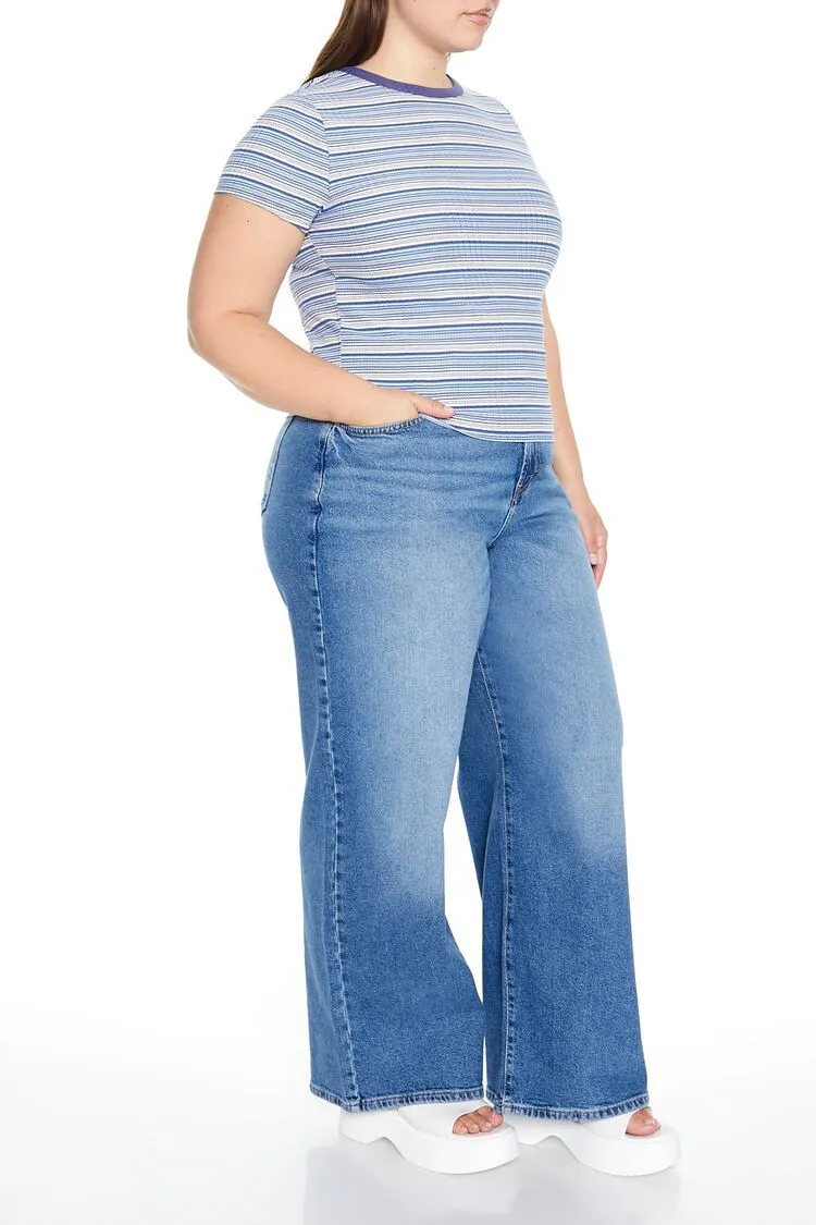 Plus Size High-Rise Wide-Leg Jeans